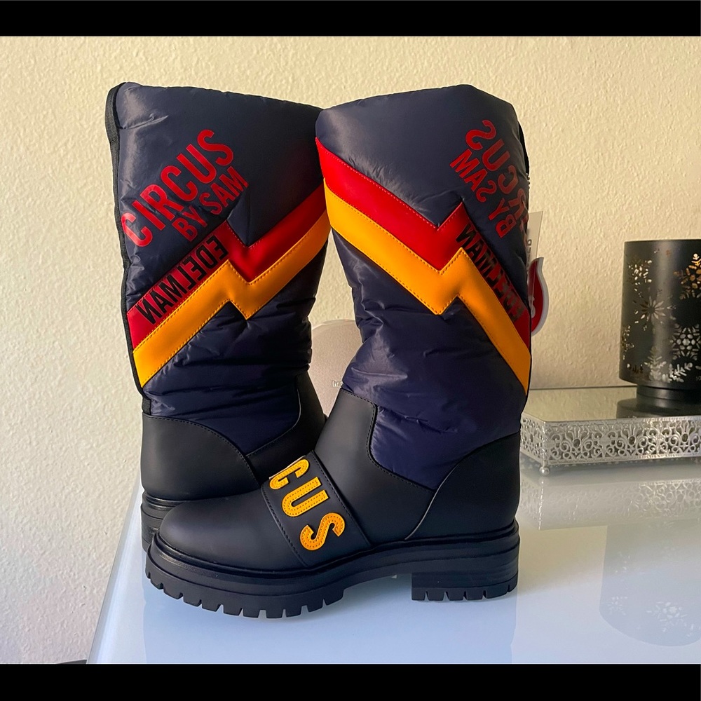 CIRCUS by Sam Edelman “Gabbi” Boots in “Baltic Navy/Black Multi” Print - Picture 2 of 11